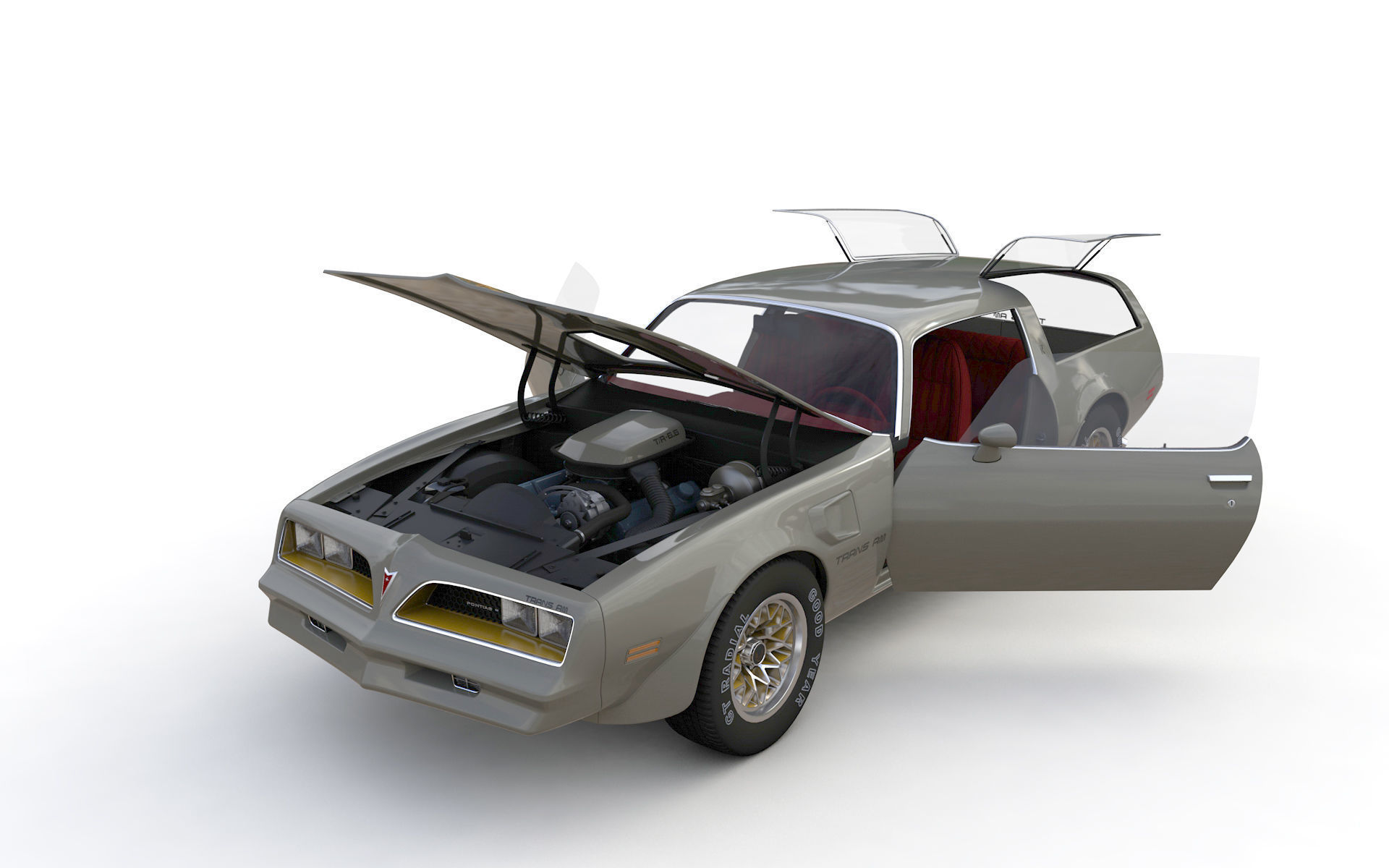 Pontiac Firebird Trans Am Type K 1977 3D model_2