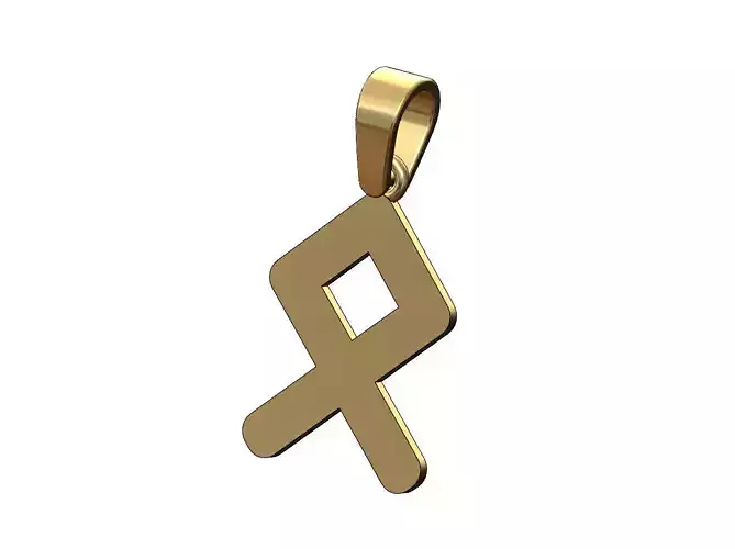 Othala viking runes initials alphabet pendant charm bail 3D print model