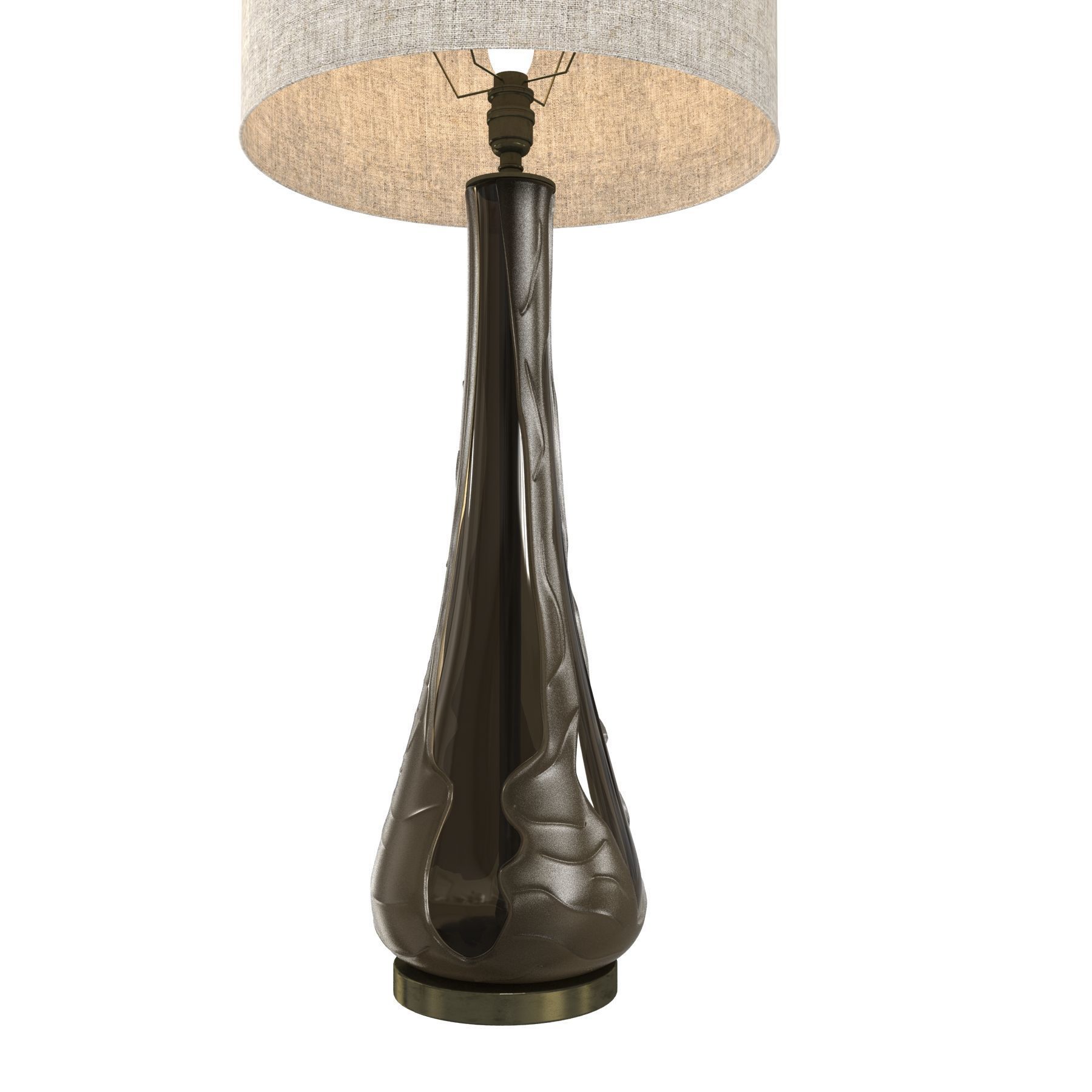 Olive Frosted Trail Lamp On Antique Brass Bases 3D model_1