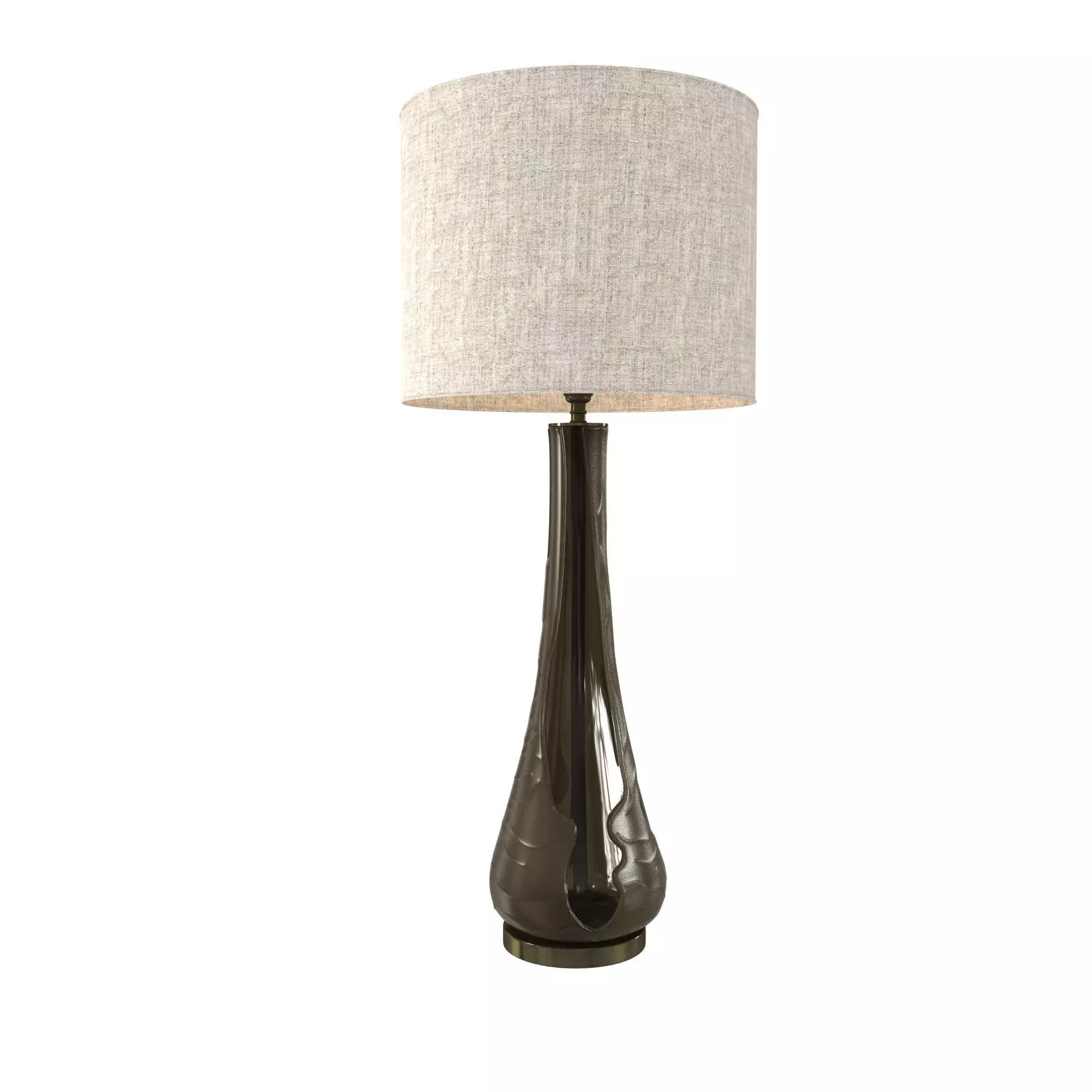 Olive Frosted Trail Lamp On Antique Brass Bases 3D model_0