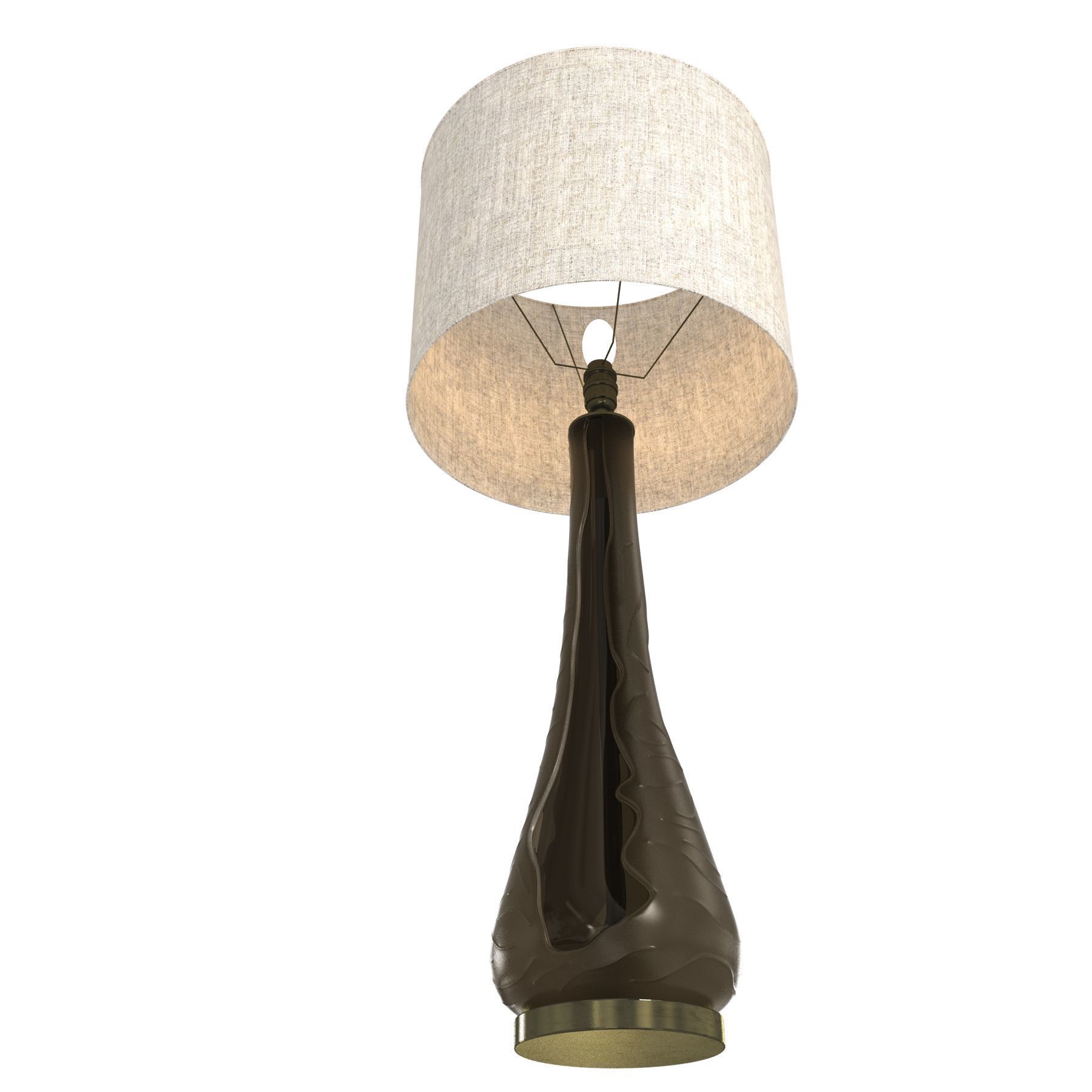 Olive Frosted Trail Lamp On Antique Brass Bases 3D model_6