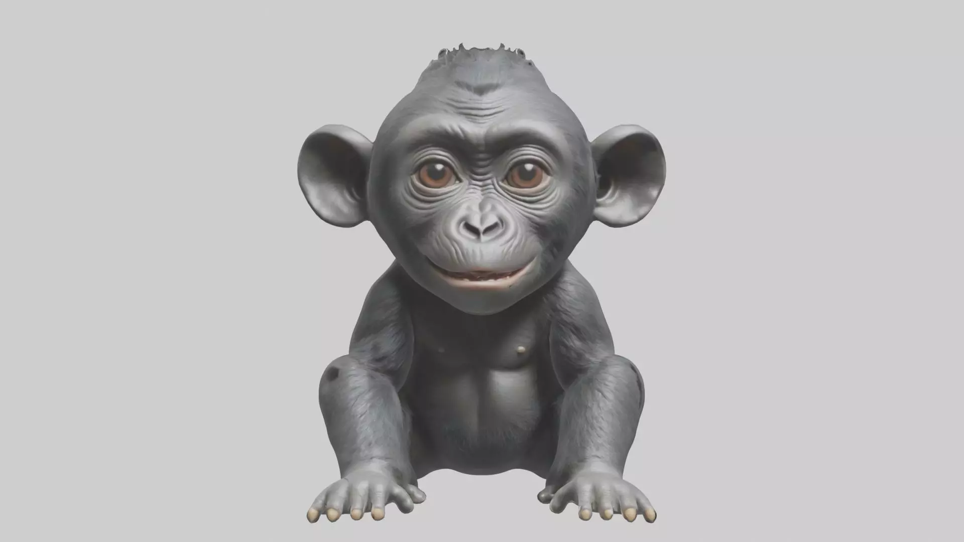 Babygorilla Model 1 Low-poly 3D model_0