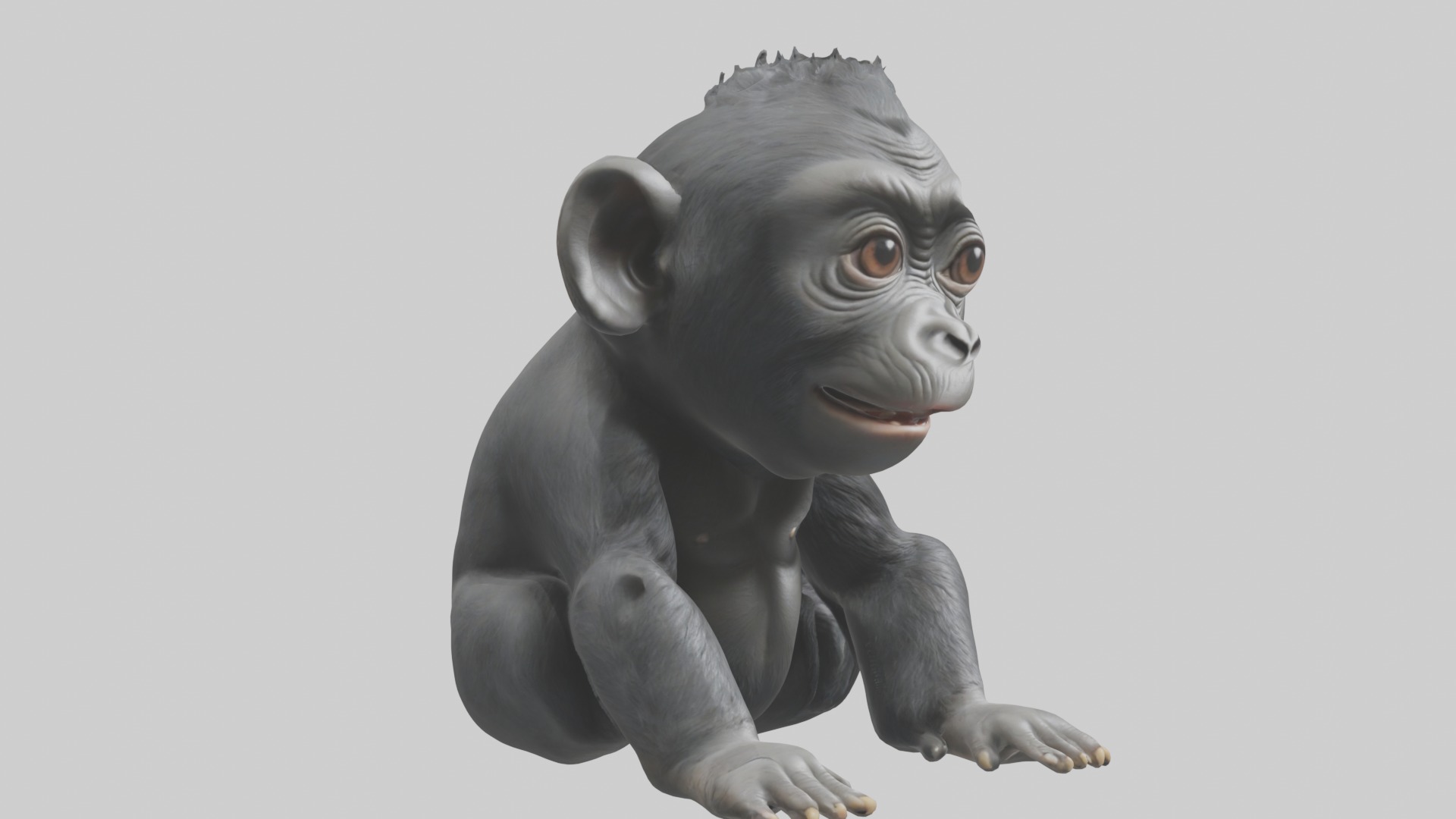 Babygorilla Model 1 Low-poly 3D model_5
