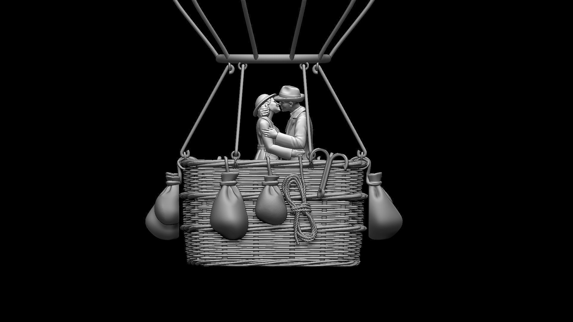 air ballon and passengers 3D print model_63