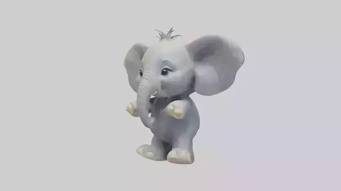 Baby Elephant Model 1 Low-poly 3D model