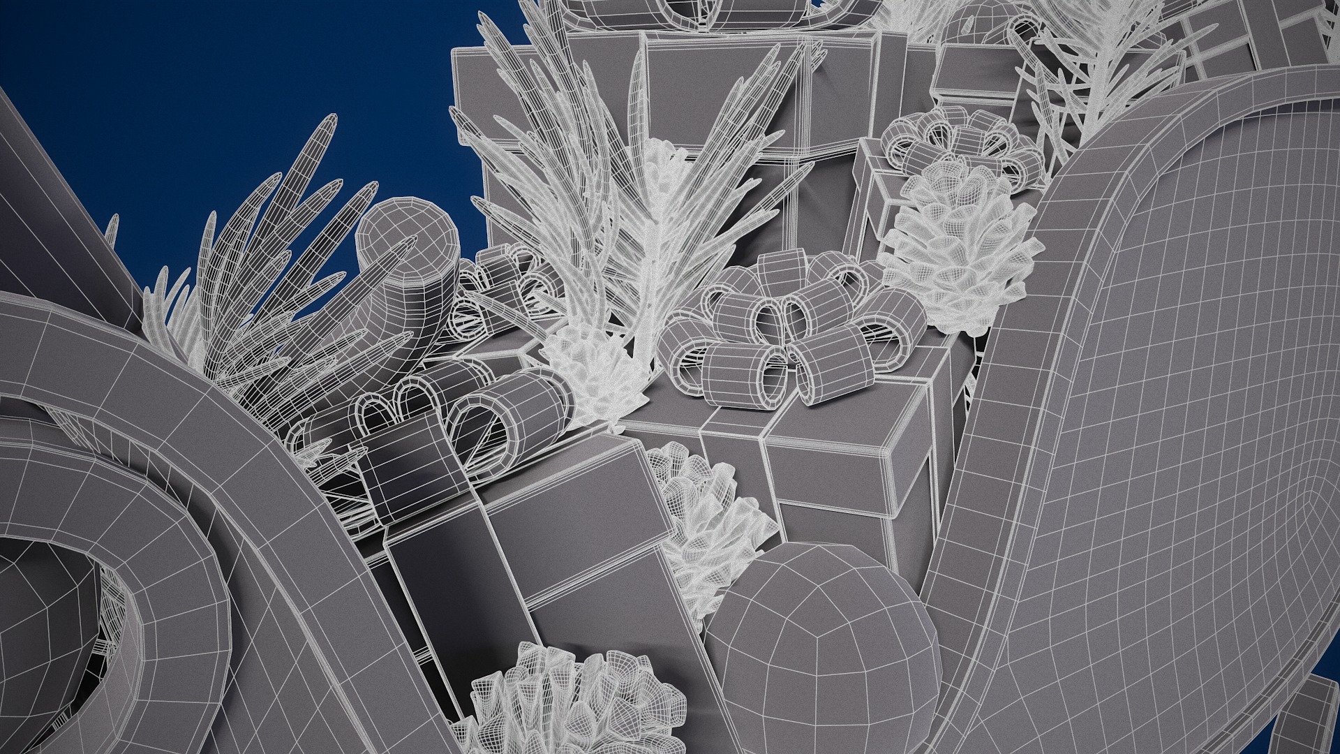 Santas Glimmering Sleigh Low-poly 3D model_10