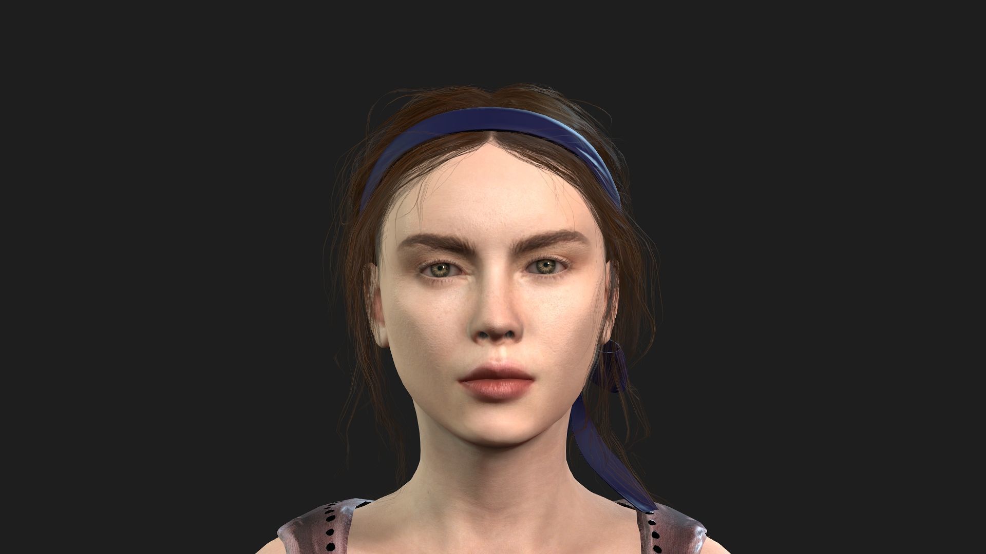 Beautiful Woman Game-Ready Model 3D model_1