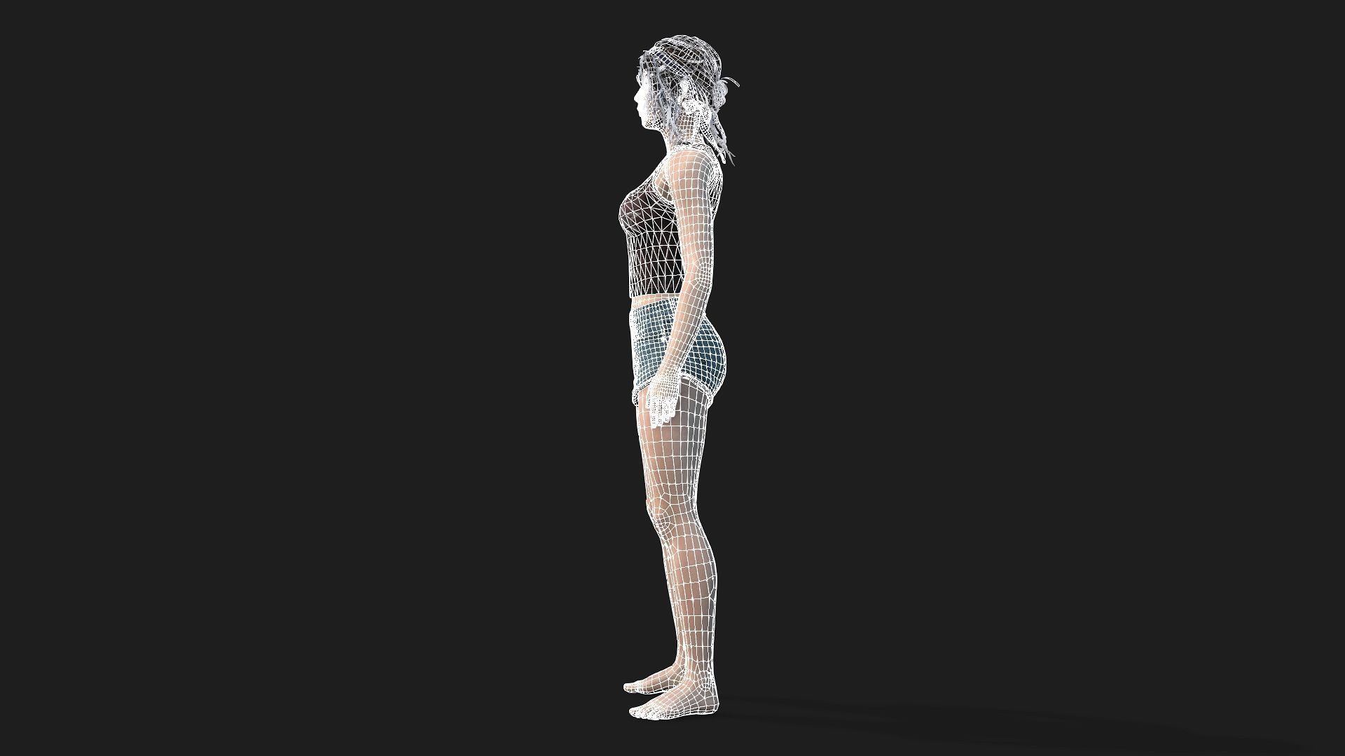 Beautiful Woman Game-Ready Model 3D model_18