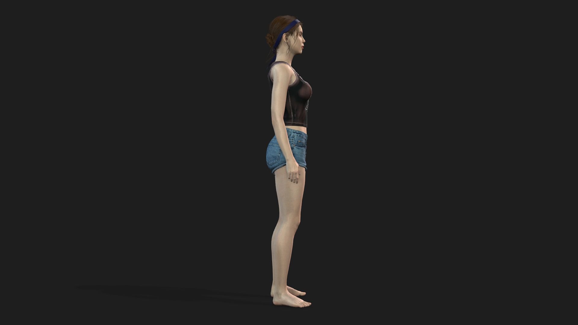 Beautiful Woman Game-Ready Model 3D model_2