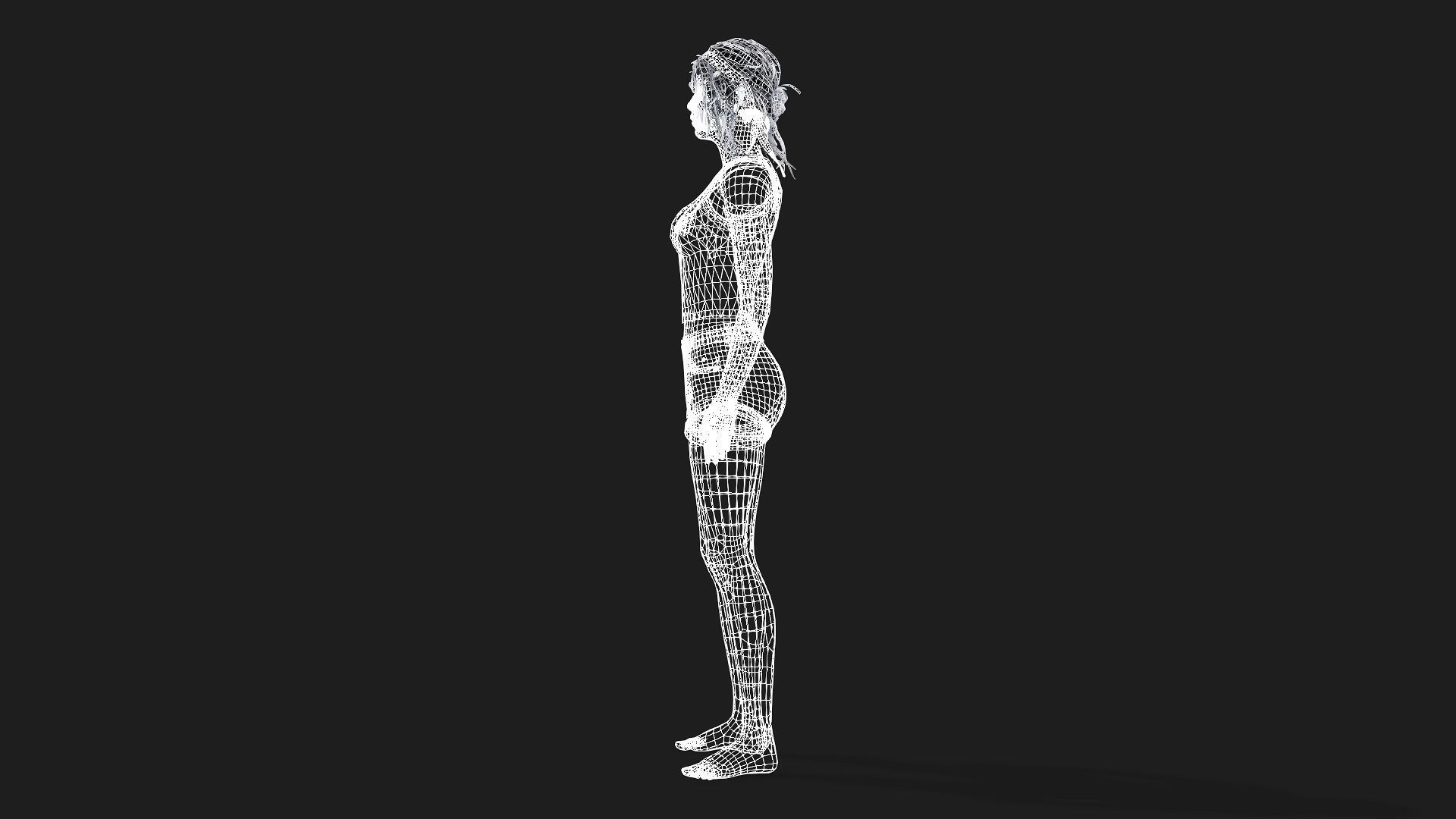 Beautiful Woman Game-Ready Model 3D model_13