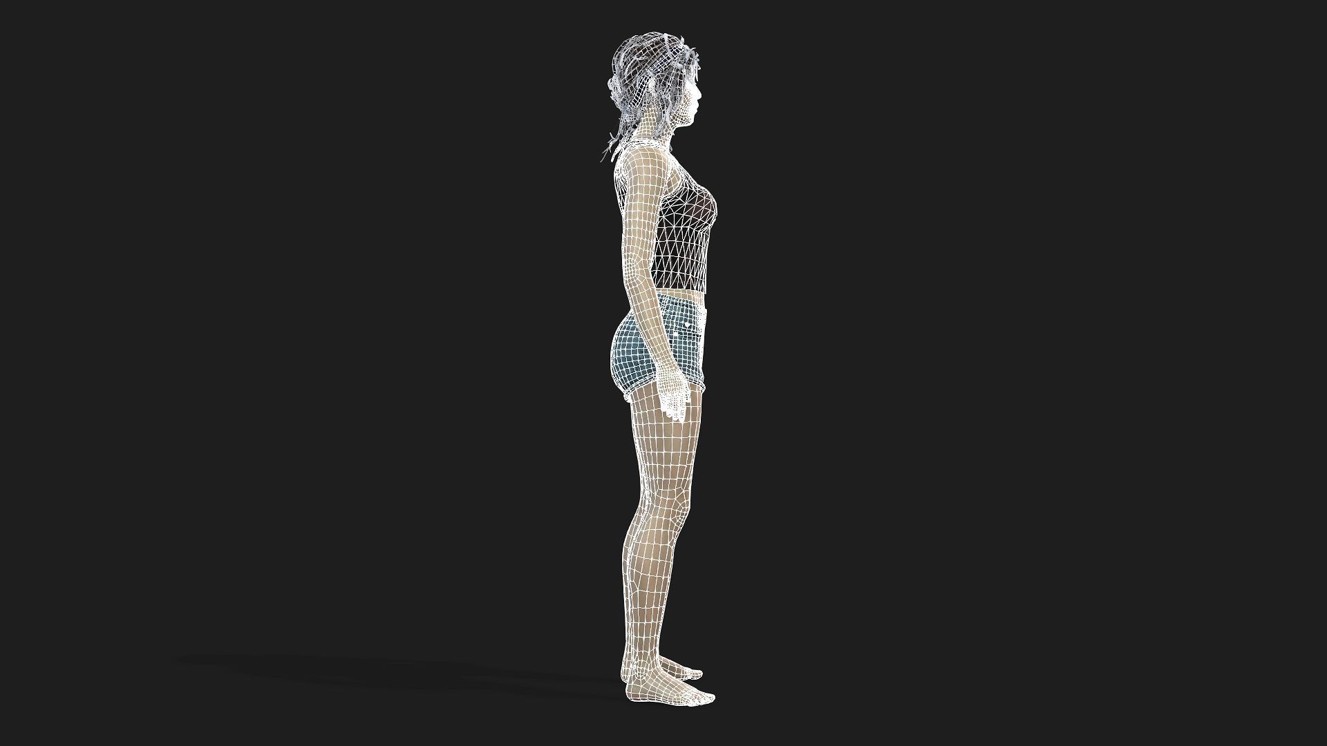 Beautiful Woman Game-Ready Model 3D model_17