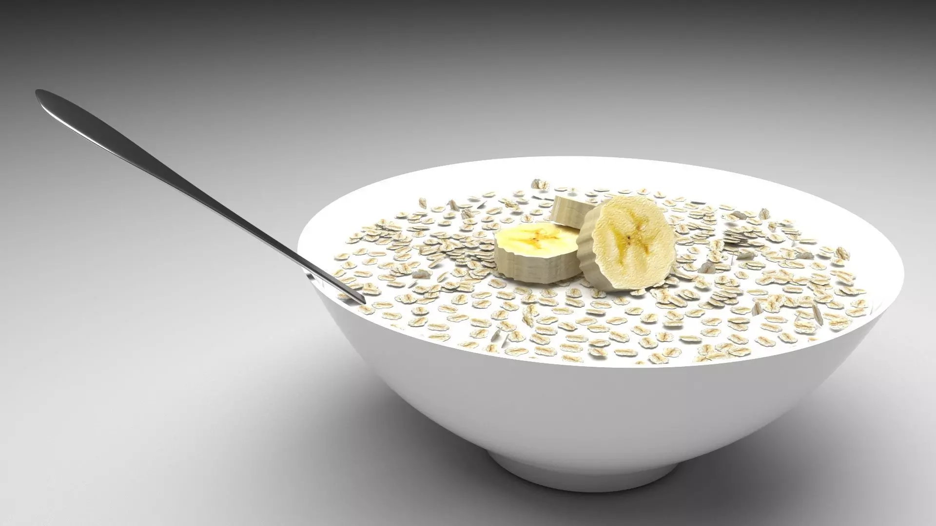 Bowl of Oatmeals With Banana 3D model