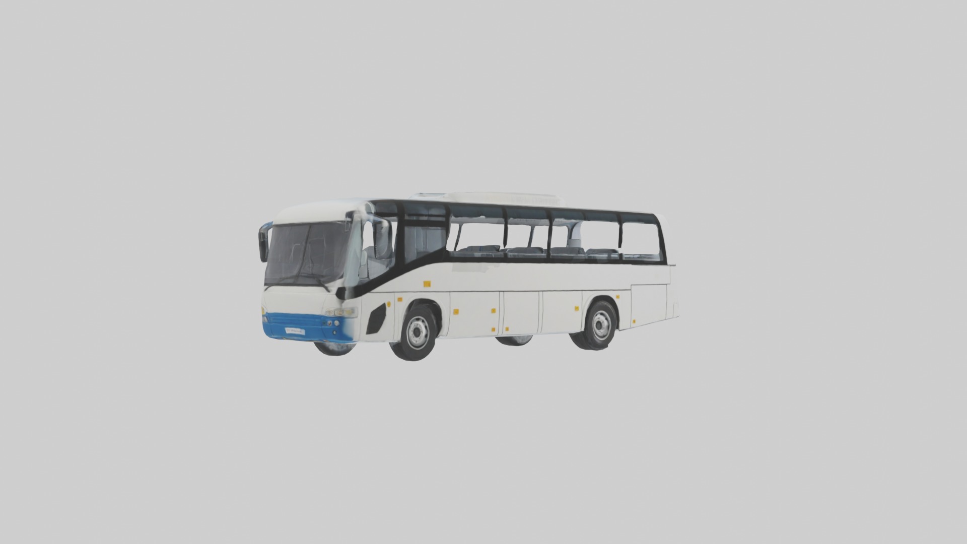 Airport Bus Model 1 Low-poly 3D model_5