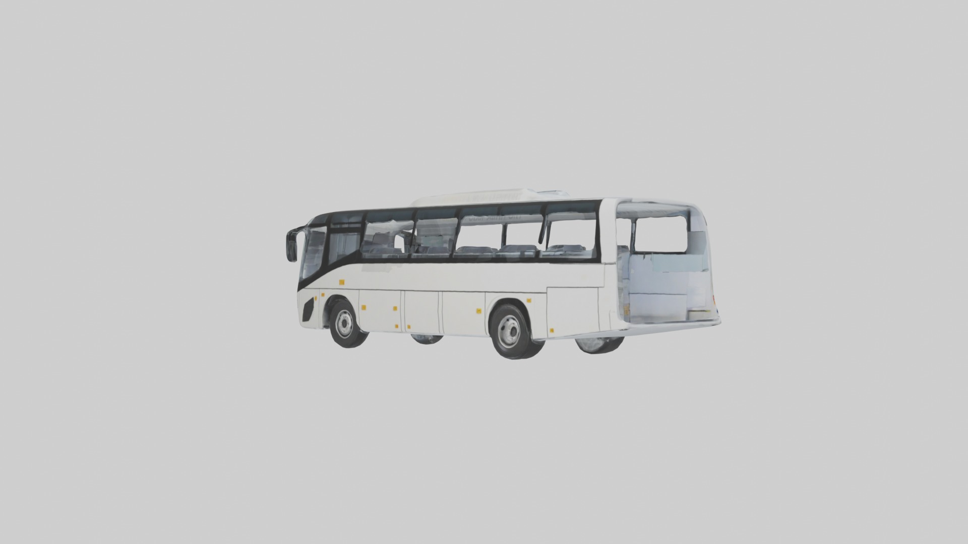Airport Bus Model 1 Low-poly 3D model_4