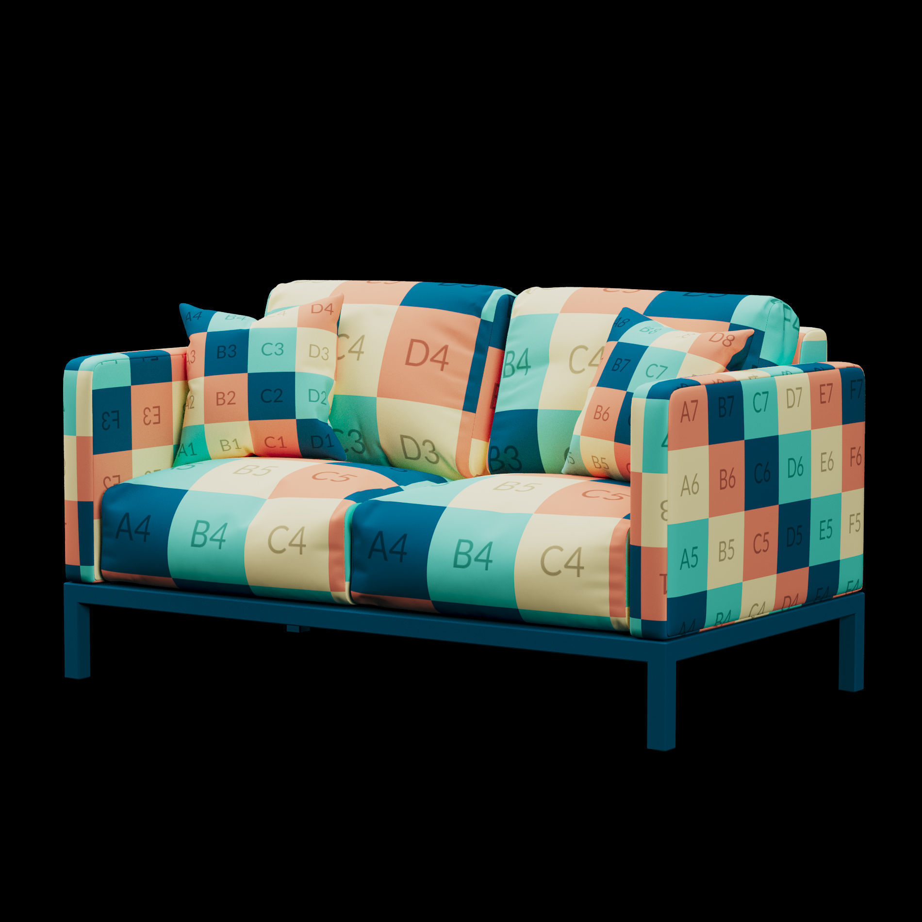 Outdoor sofa 2 3D model_3