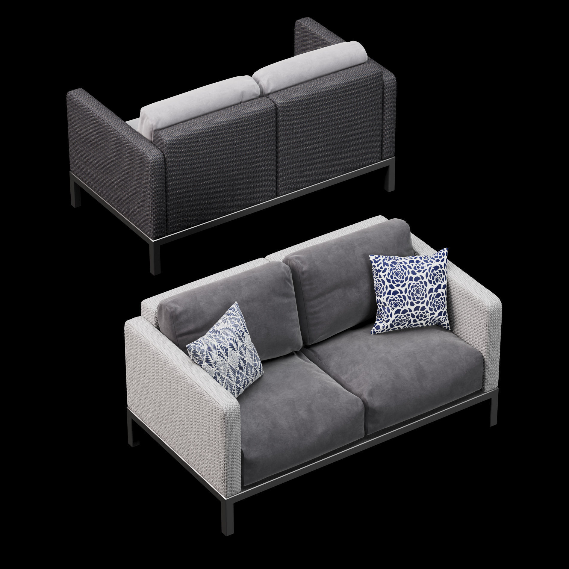 Outdoor sofa 2 3D model_6