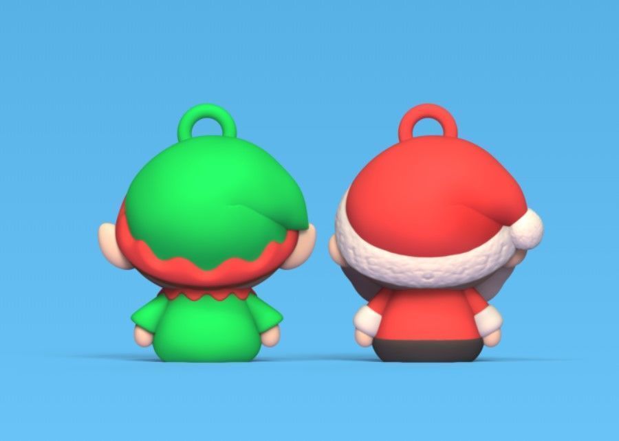 Santa Claus and Elf 3D print model_4