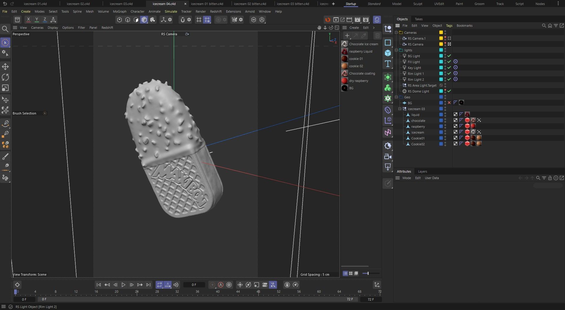 8 Ice cream sandwiches and a scene setup  3D model_1