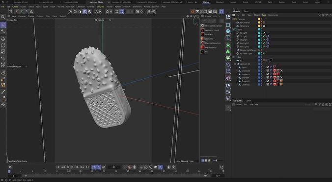 8 Ice cream sandwiches and a scene setup  3D model 2