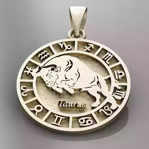 pendant zodiac taurus 3D print model