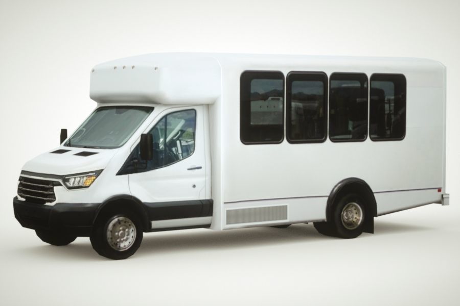 Generic Shuttle Bus v6 Low-poly 3D model_6