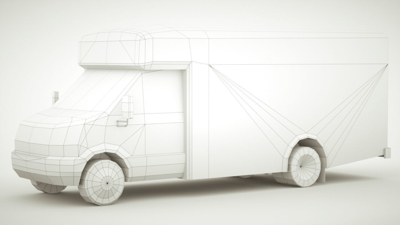 Generic Shuttle Bus v6 Low-poly 3D model_8