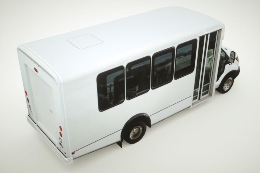 Generic Shuttle Bus v6 Low-poly 3D model_3