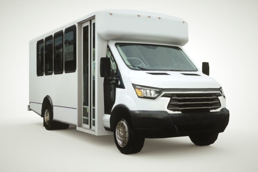 Generic Shuttle Bus v6 Low-poly 3D model_5
