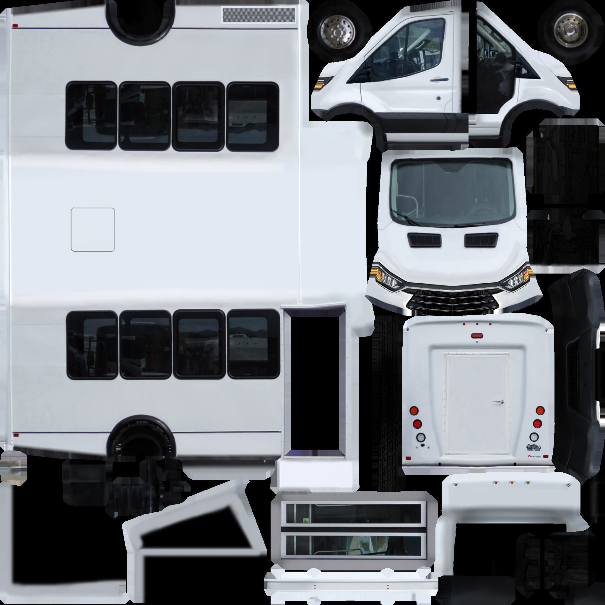 Generic Shuttle Bus v6 Low-poly 3D model_10