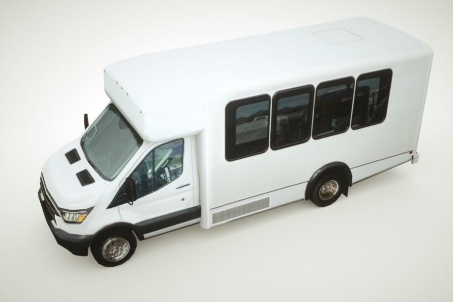 Generic Shuttle Bus v6 Low-poly 3D model_2