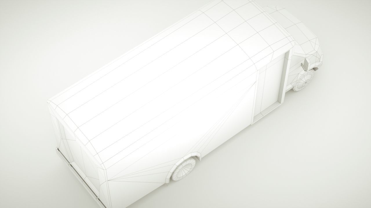 Generic Shuttle Bus v6 Low-poly 3D model_9