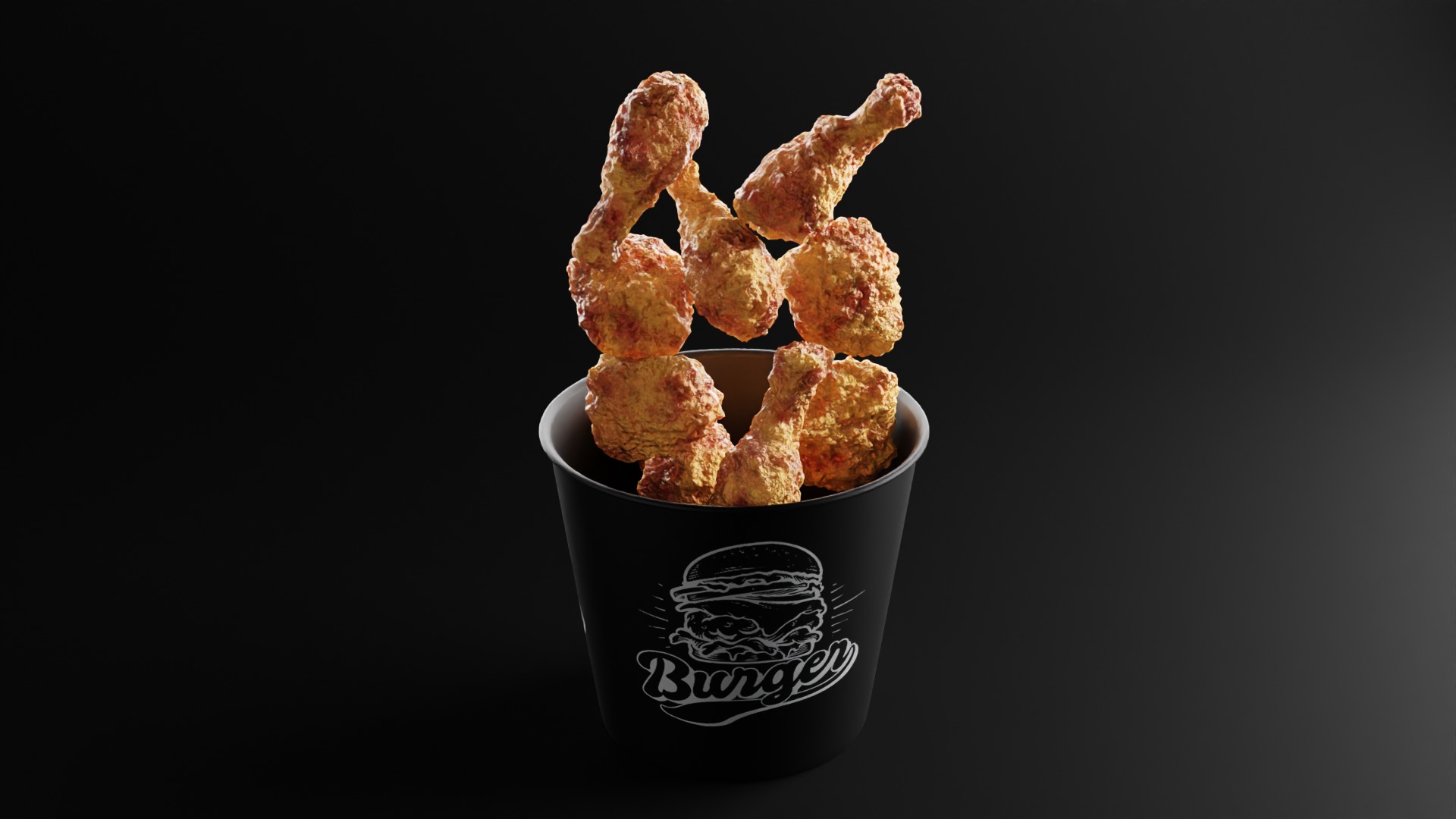 Procedural Zinger Chicken Shader with Scene 3D model_2