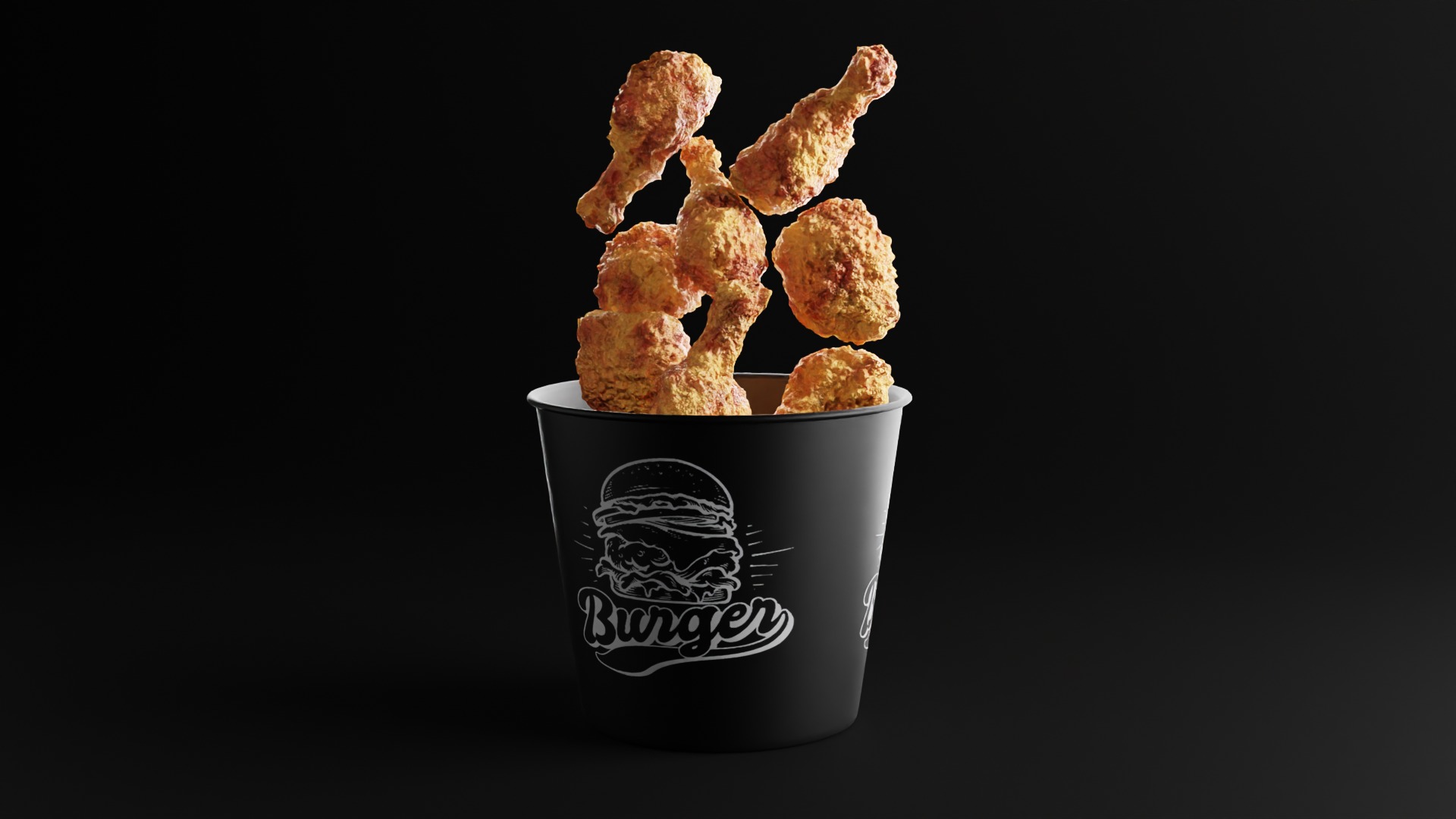 Procedural Zinger Chicken Shader with Scene 3D model_1