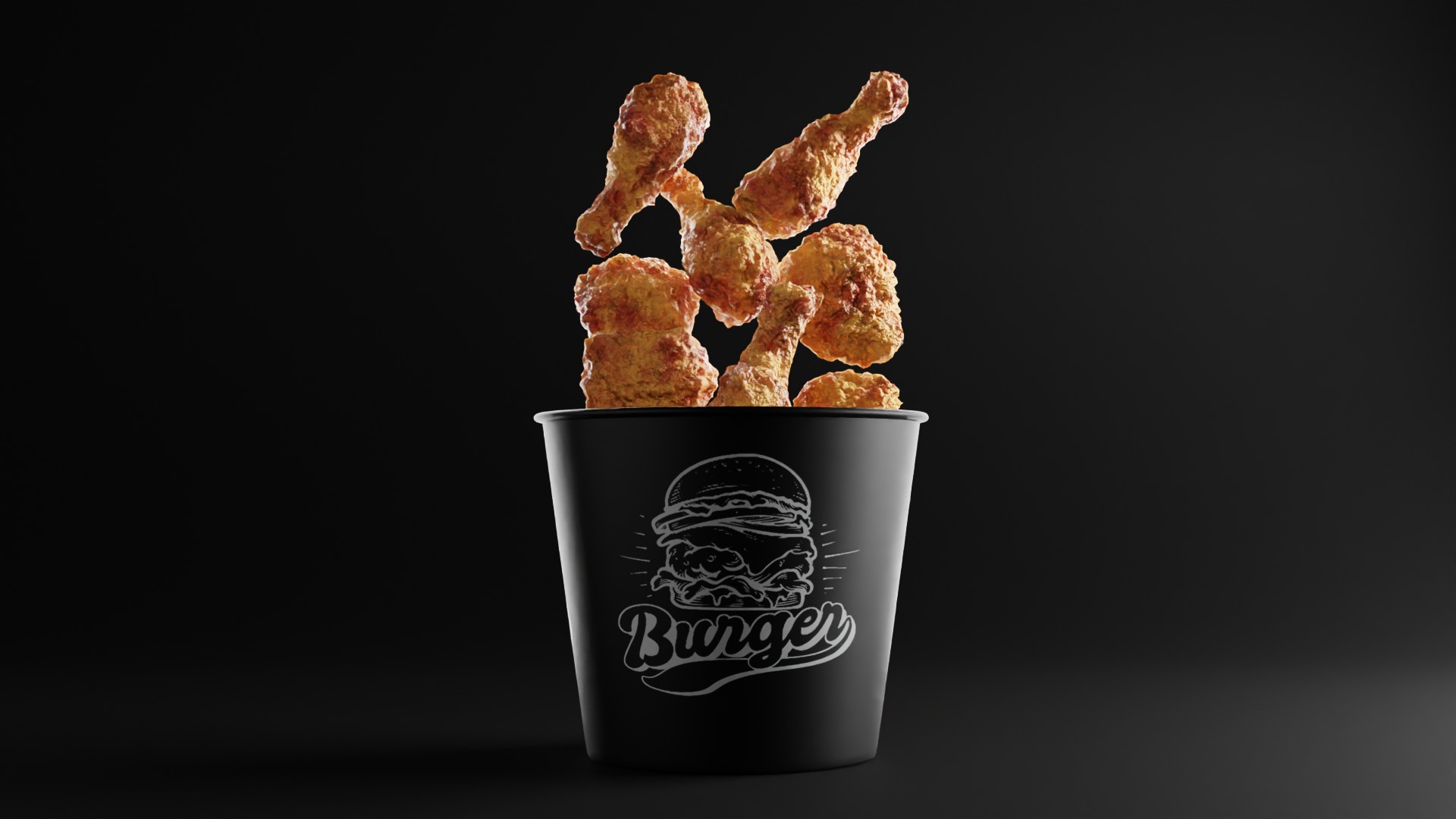 Procedural Zinger Chicken Shader with Scene 3D model_3