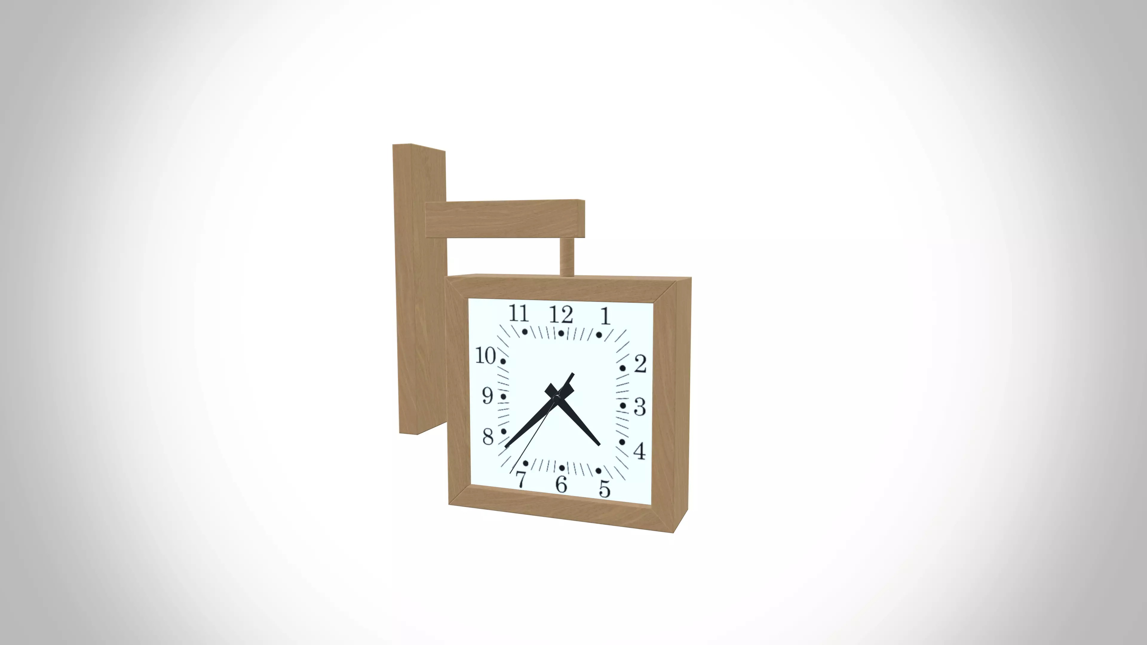 Wall Mount Clock Low-poly 3D model_0