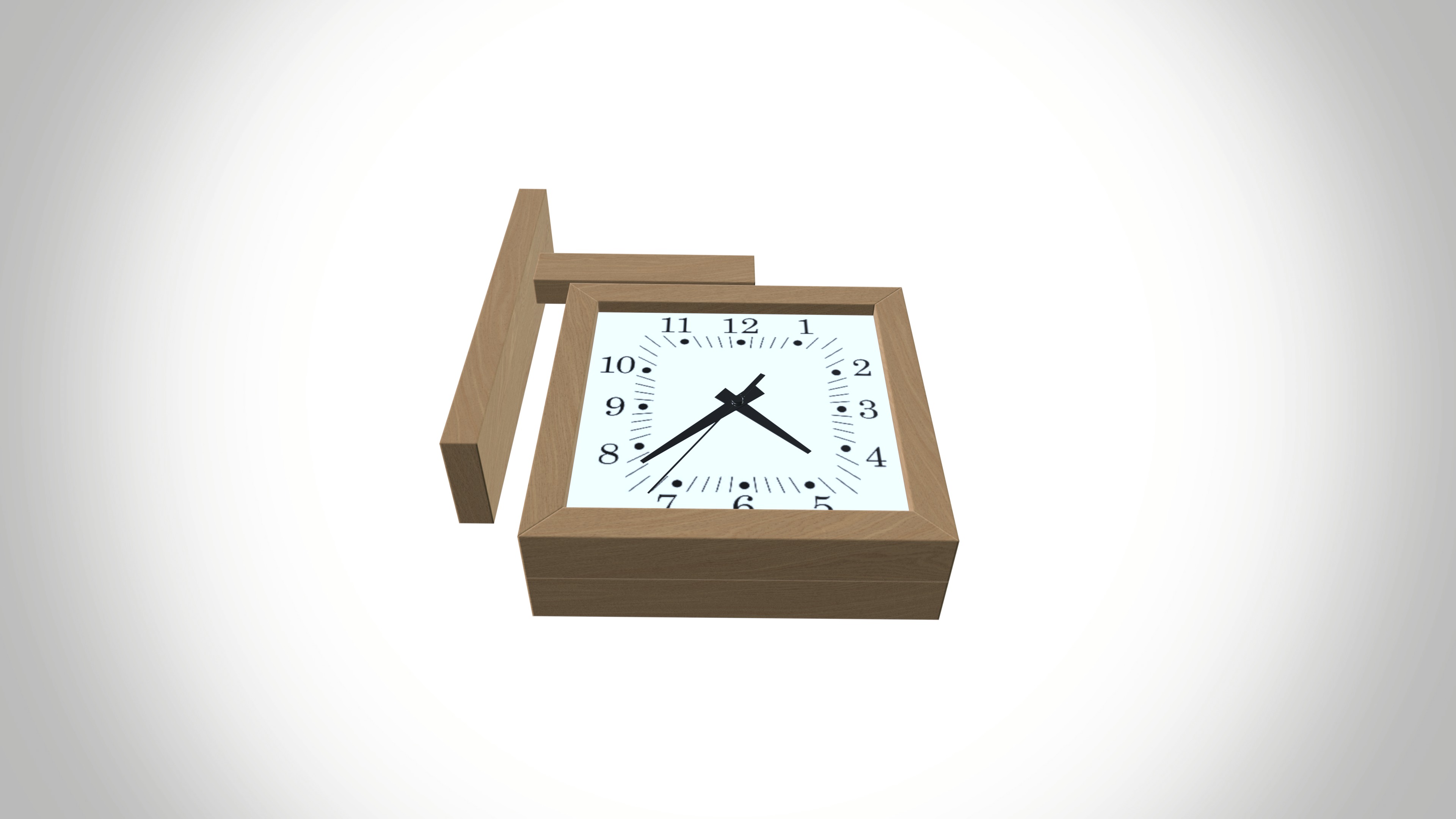 Wall Mount Clock Low-poly 3D model_7