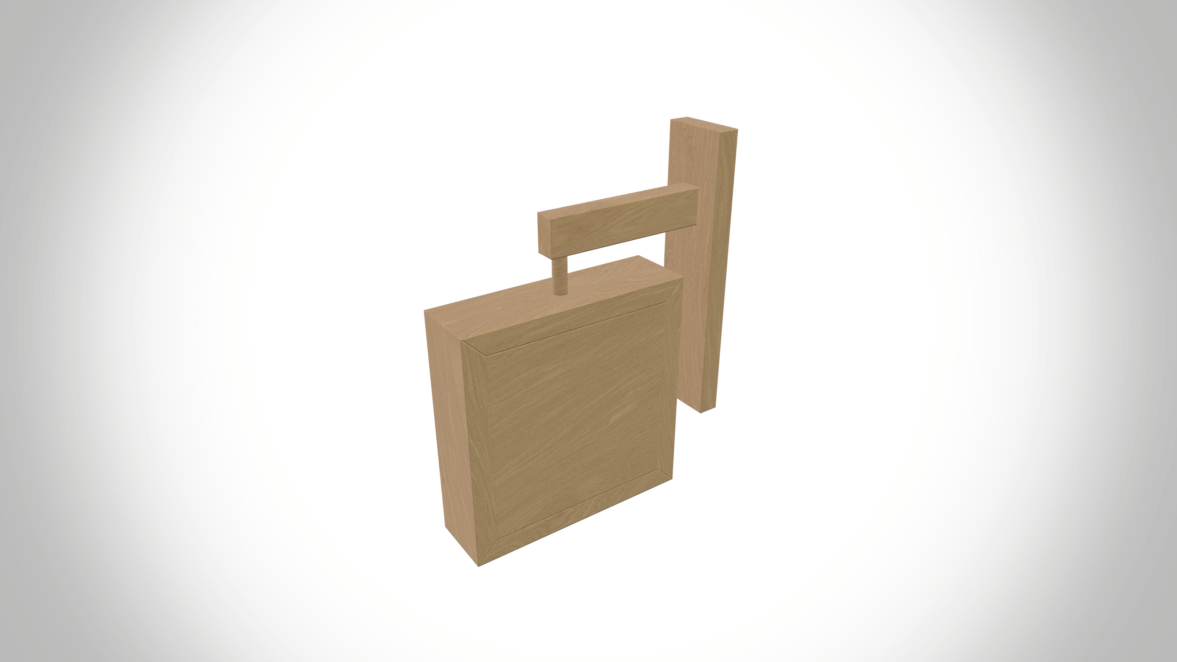 Wall Mount Clock Low-poly 3D model_3