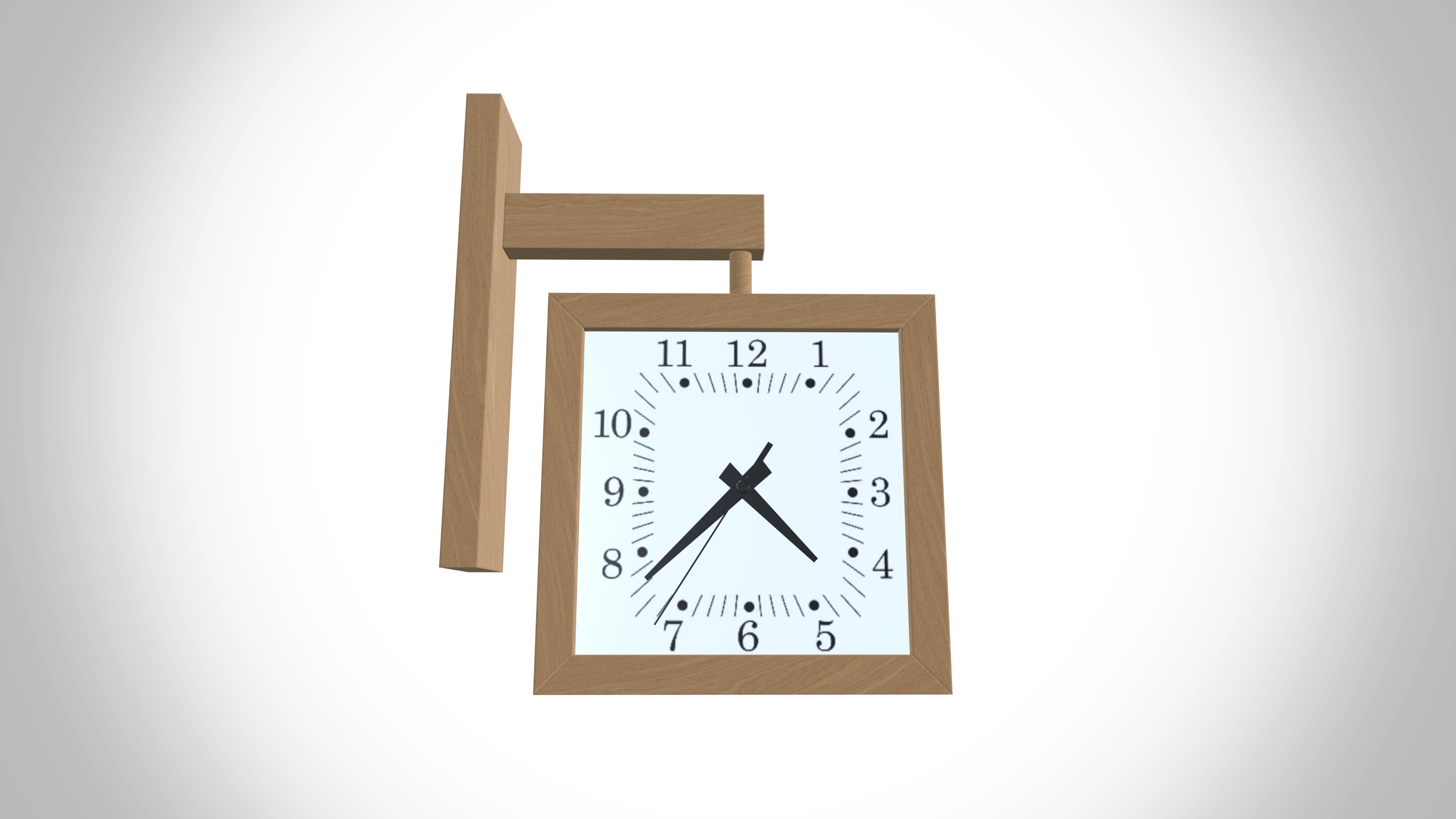 Wall Mount Clock Low-poly 3D model_5