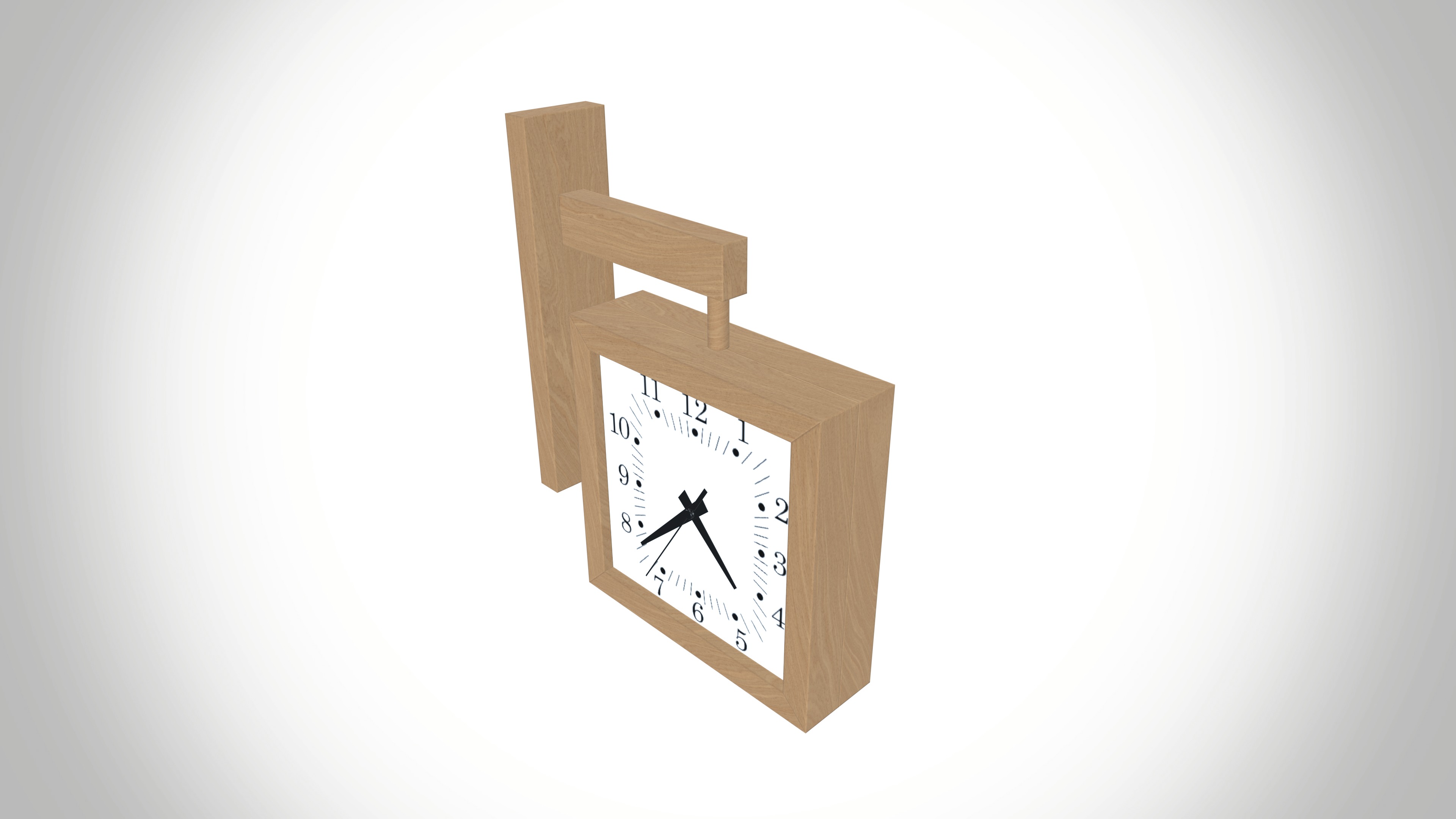 Wall Mount Clock Low-poly 3D model_2