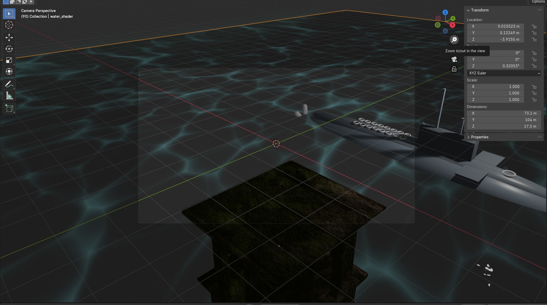 A cartoon model of a Submarine in an abandoned river 3D model_1