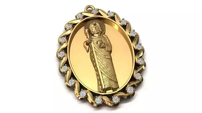 St Jude Pendant Saint Jude Jewelry STL 3DM San Judas Necklace