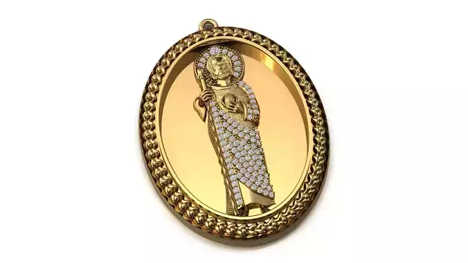 St Jude Pendant Saint Jude Jewelry STL 3DM San Judas Necklace 3D print model