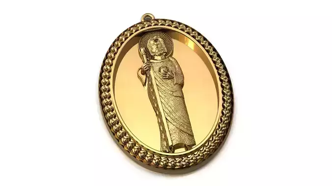 St Jude Pendant Saint Jude Jewelry STL 3DM San Judas Necklace 3D print model