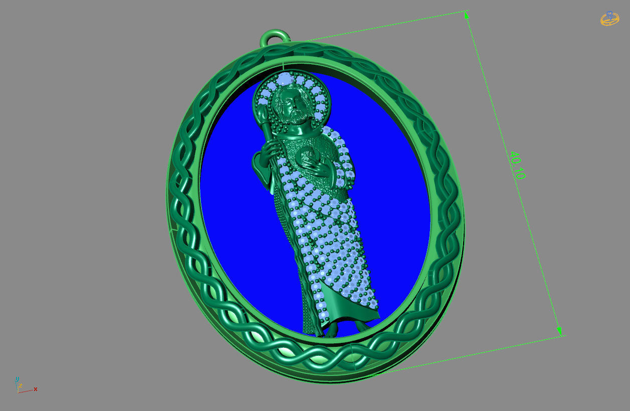 St Jude Pendant Saint Jude Jewelry STL 3DM San Judas Necklace 3D print model_2