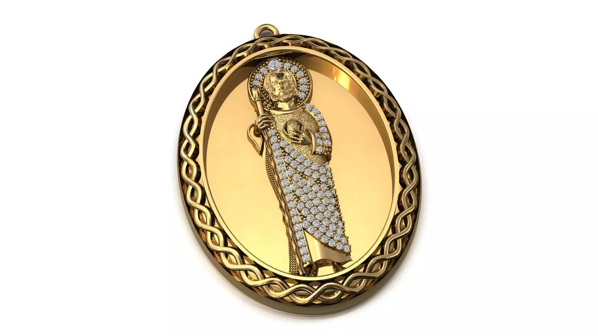 St Jude Pendant Saint Jude Jewelry STL 3DM San Judas Necklace 3D print model_0