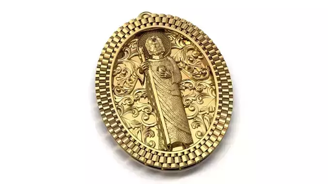 St Jude Pendant Saint Jude Jewelry STL 3DM San Judas Necklace