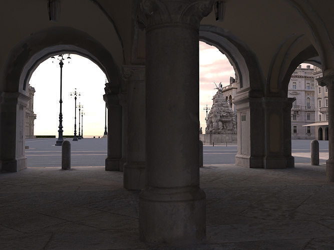 Piazza Unita d Italia Low-poly 3D model 6
