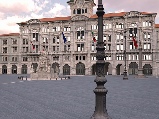 Piazza Unita d Italia Low-poly 3D model 4