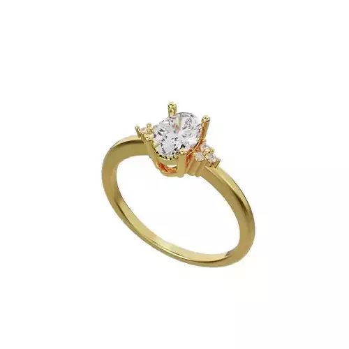 Oval engagement ring 3D print model