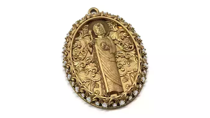 St Jude Pendant Saint Jude Jewelry STL 3DM San Judas Necklace 3D print model